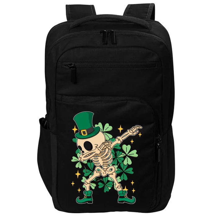 Dabbing Irish Skeleton Clover St Patricks Day Impact Tech Backpack