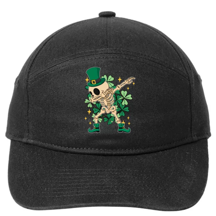 Dabbing Irish Skeleton Clover St Patricks Day 7-Panel Snapback Hat