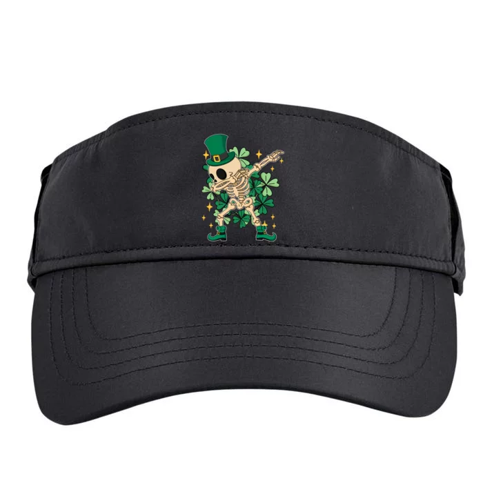 Dabbing Irish Skeleton Clover St Patricks Day Adult Drive Performance Visor