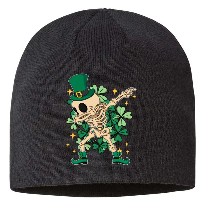 Dabbing Irish Skeleton Clover St Patricks Day 8 1/2in Sustainable Knit Beanie