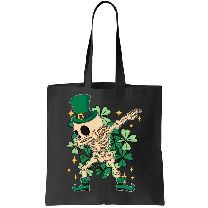 Dabbing Irish Skeleton Clover St Patricks Day Tote Bag