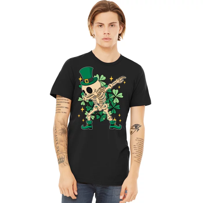 Dabbing Irish Skeleton Clover St Patricks Day Premium T-Shirt