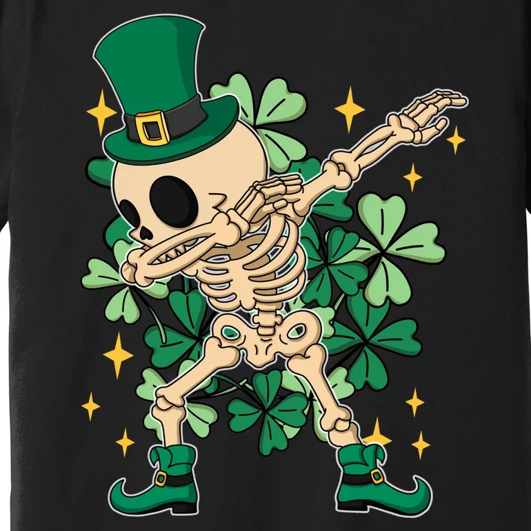 Dabbing Irish Skeleton Clover St Patricks Day Premium T-Shirt