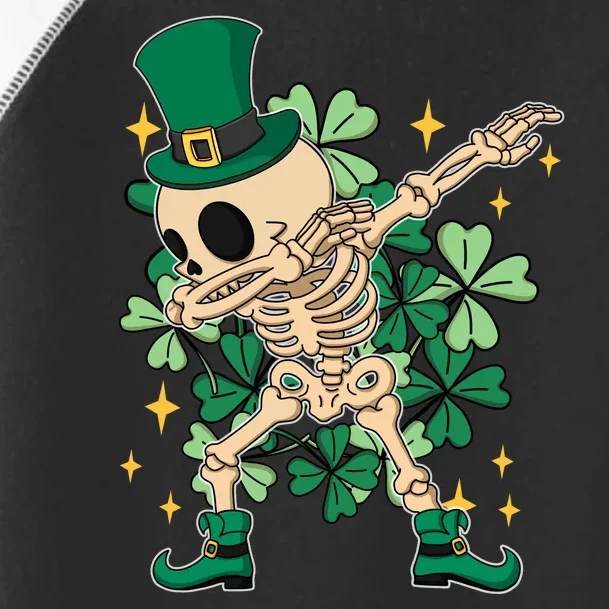 Dabbing Irish Skeleton Clover St Patricks Day Toddler Fine Jersey T-Shirt