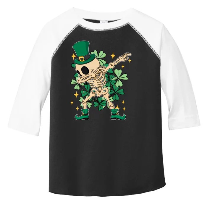 Dabbing Irish Skeleton Clover St Patricks Day Toddler Fine Jersey T-Shirt