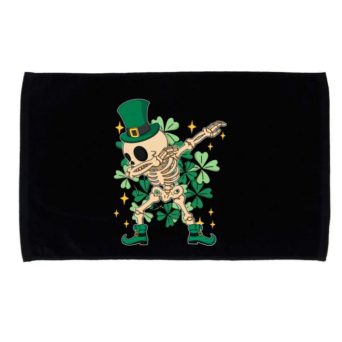 Dabbing Irish Skeleton Clover St Patricks Day Microfiber Hand Towel