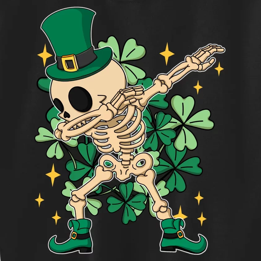 Dabbing Irish Skeleton Clover St Patricks Day Kids Sweatshirt