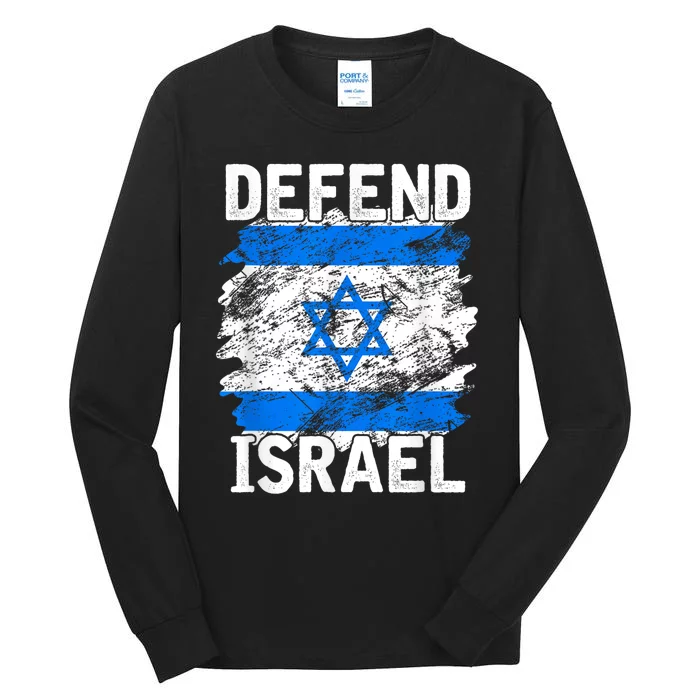 Defend Israel Support Israel I Stand With Israel Israel Flag Tall Long Sleeve T-Shirt