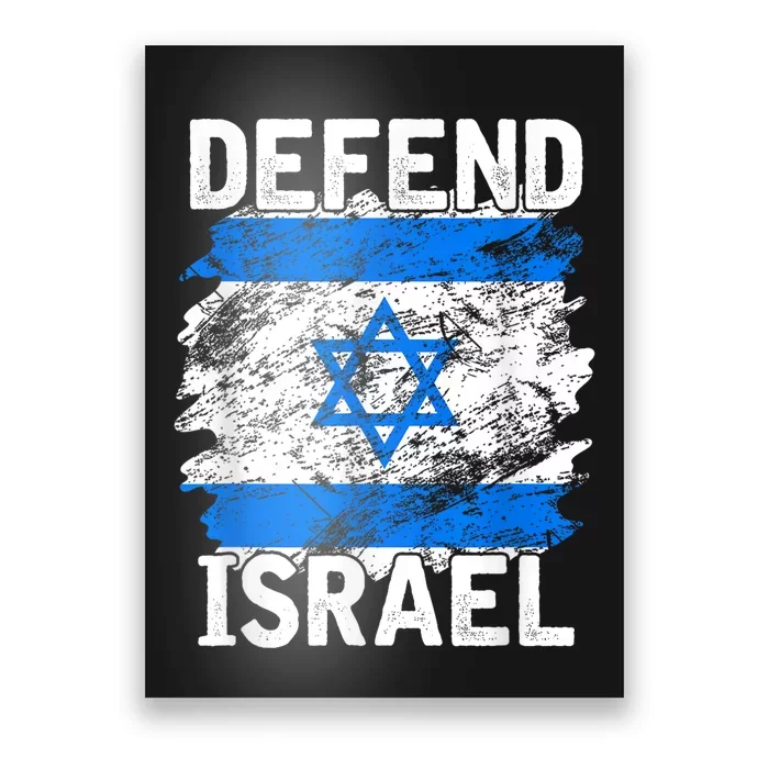 Defend Israel Support Israel I Stand With Israel Israel Flag Poster