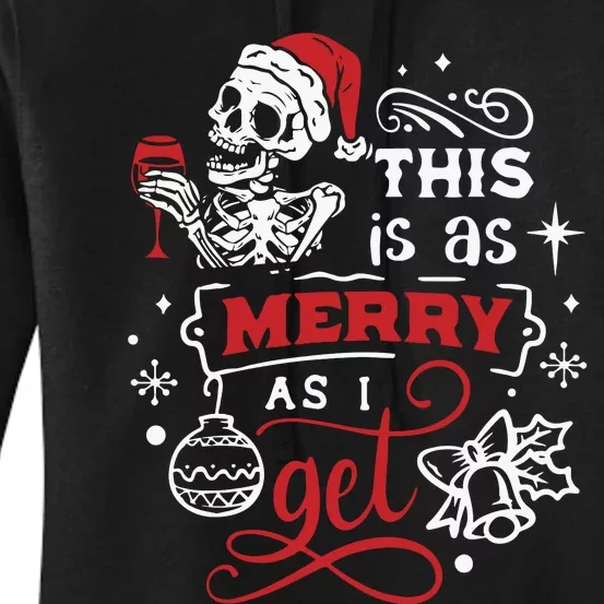 Dead Inside Skeleton Christmas Dancing Skeleton Christmas Women's Pullover Hoodie