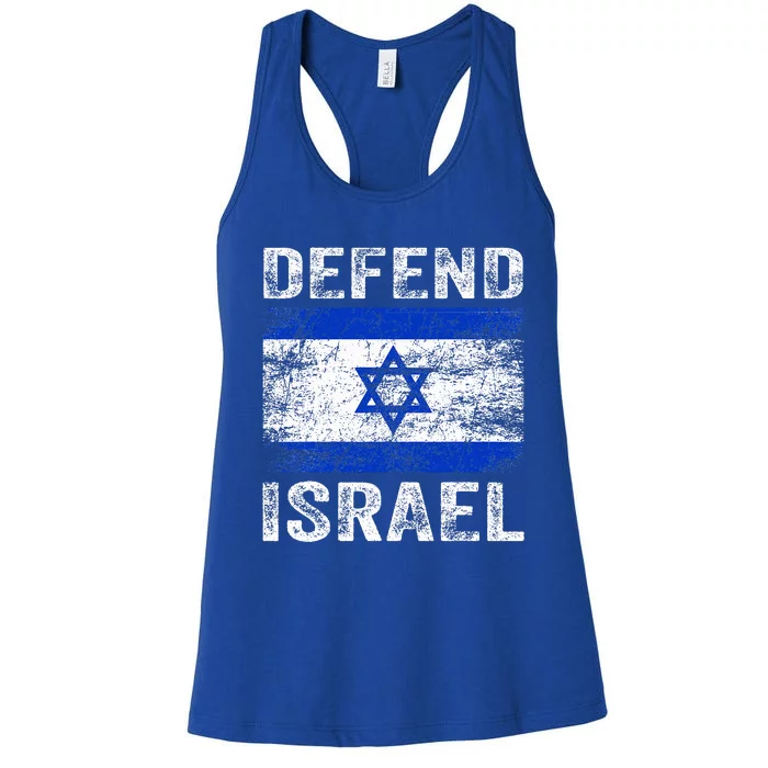 Defend Israel Support Israel I Stand With Israel Israel Flag Women's Racerback Tank