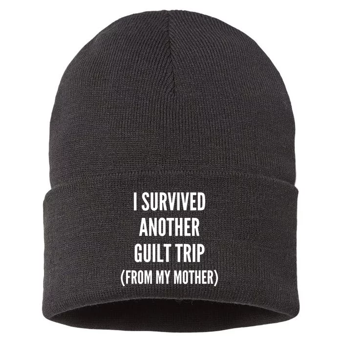 Doublecrossco I Survived Another Guilt Trip From My Mother Sustainable Knit Beanie