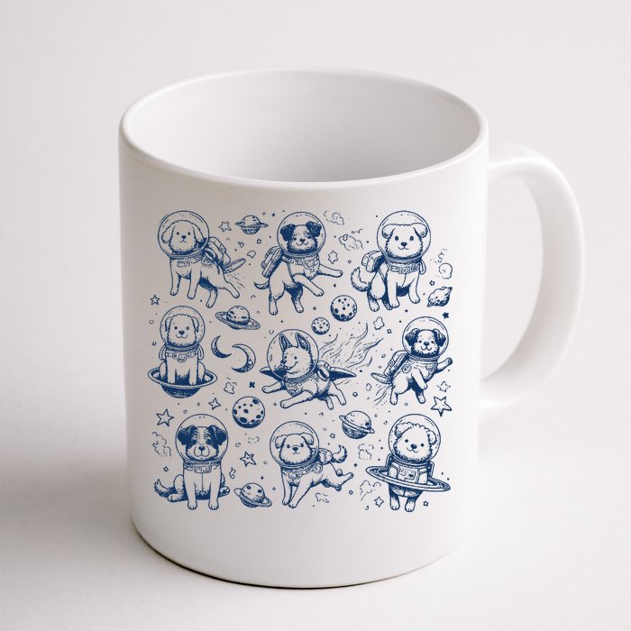 Dogs In Space Retro Dog Moon 90s Front & Back Coffee Mug