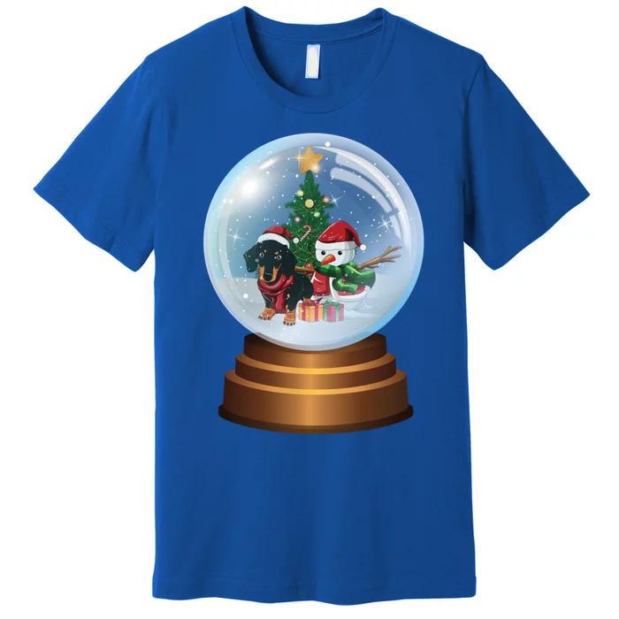 Dachshund In Snowball Weinerful Christmas Doxie Lover Gift Premium T-Shirt