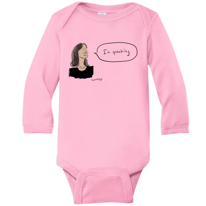 Donnelly IM Speaking Kamala Harris Baby Long Sleeve Bodysuit