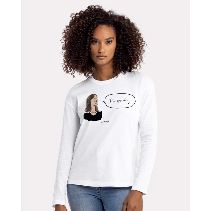 Donnelly IM Speaking Kamala Harris Womens Cotton Relaxed Long Sleeve T-Shirt