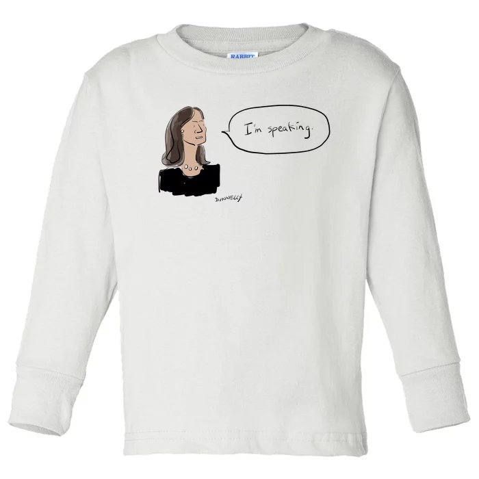 Donnelly IM Speaking Kamala Harris Toddler Long Sleeve Shirt