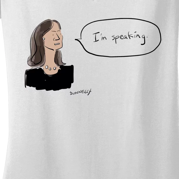 Donnelly IM Speaking Kamala Harris Women's V-Neck T-Shirt