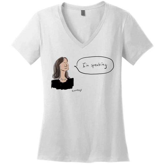 Donnelly IM Speaking Kamala Harris Women's V-Neck T-Shirt