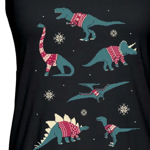 Dinos In Sweaters Ladies Essential Flowy Tank