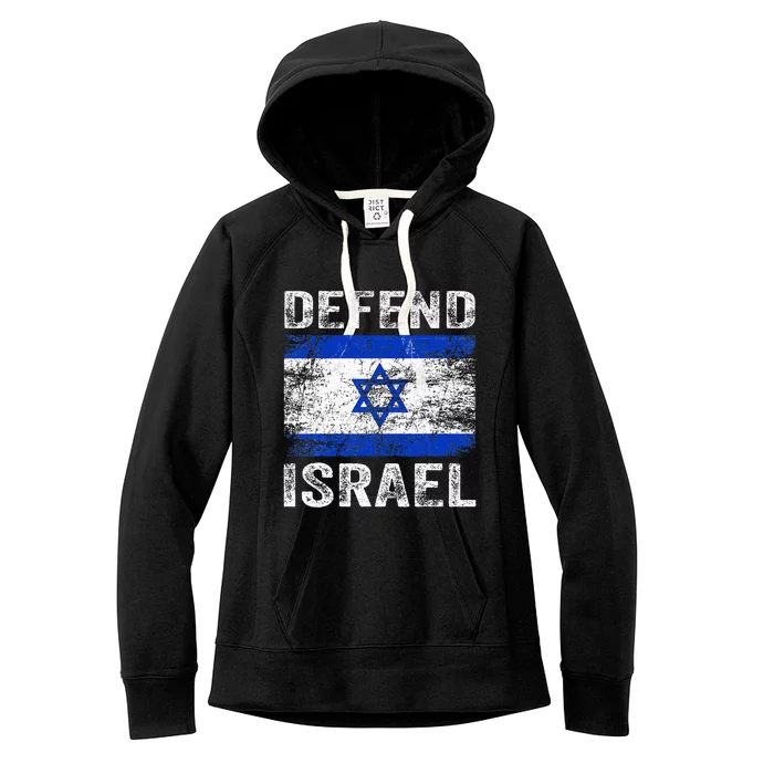 Defend Israel Support Israel I Stand With Israel Israel Flag Women's Fleece Hoodie