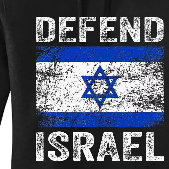 Defend Israel Support Israel I Stand With Israel Israel Flag Women's Pullover Hoodie