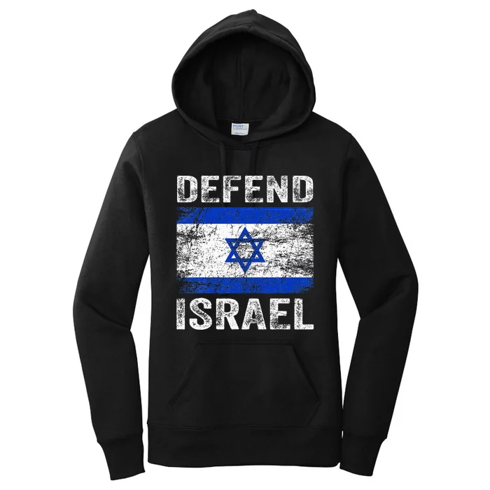 Defend Israel Support Israel I Stand With Israel Israel Flag Women's Pullover Hoodie