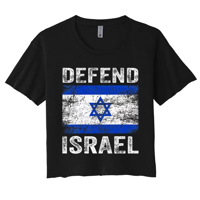 Defend Israel Support Israel I Stand With Israel Israel Flag Women's Crop Top Tee