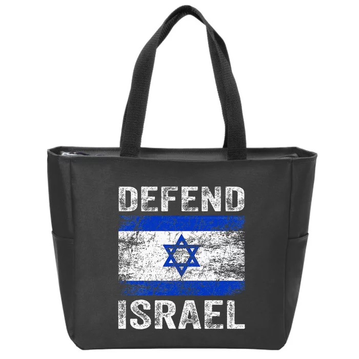 Defend Israel Support Israel I Stand With Israel Israel Flag Zip Tote Bag