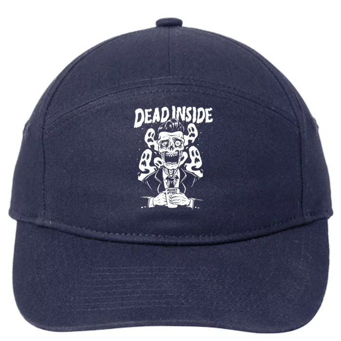 Dead Inside Skull Zombie Dark Humor Goth 7-Panel Snapback Hat