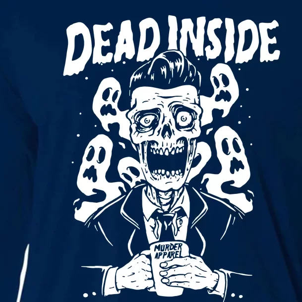 Dead Inside Skull Zombie Dark Humor Goth Cooling Performance Long Sleeve Crew