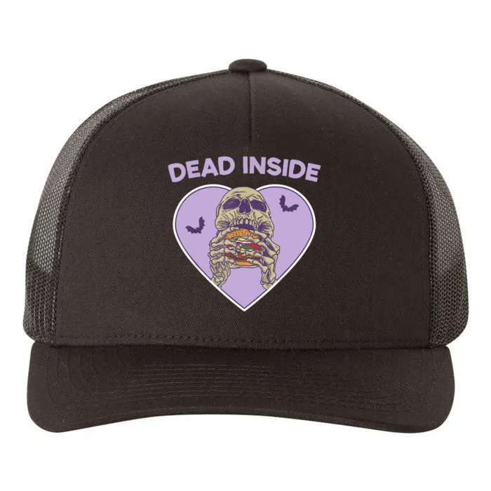 Dead Inside Skeleton Funny Skeleton Eating Yupoong Adult 5-Panel Trucker Hat