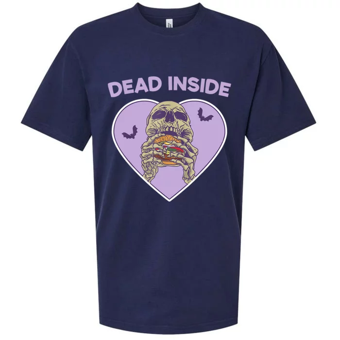 Dead Inside Skeleton Funny Skeleton Eating Sueded Cloud Jersey T-Shirt