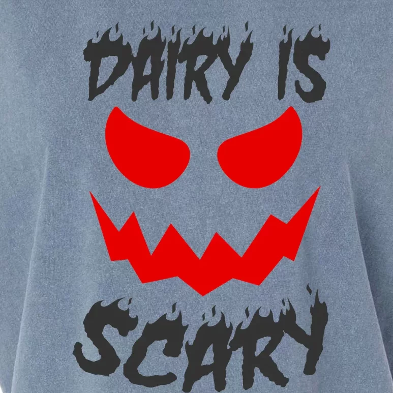 Dairy Is Scary Halloween Scary Face Horror Garment-Dyed Women's Muscle Tee