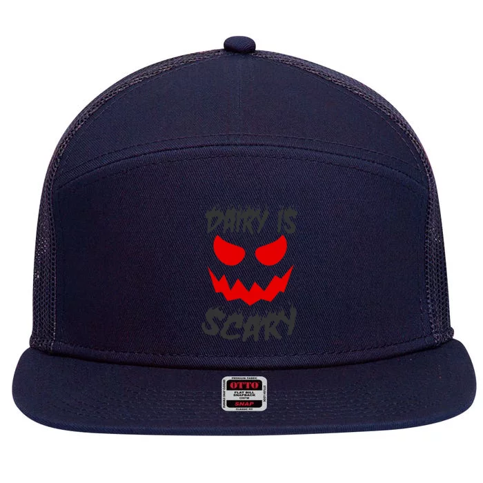 Dairy Is Scary Halloween Scary Face Horror 7 Panel Mesh Trucker Snapback Hat