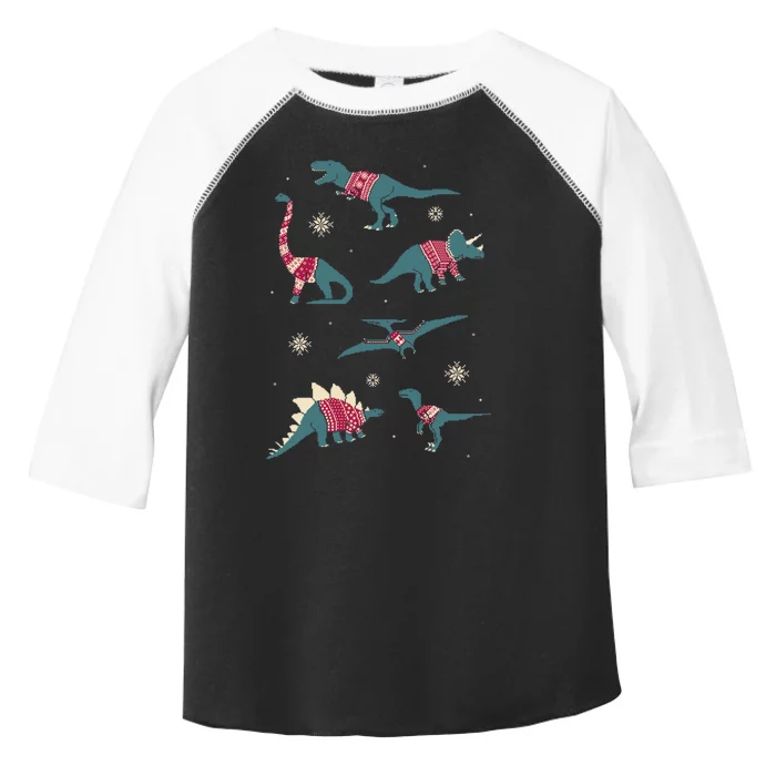 Dinos In Sweaters Toddler Fine Jersey T-Shirt