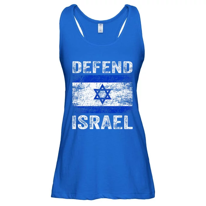 Defend Israel Support Israel I Stand With Israel Israel Flag Ladies Essential Flowy Tank