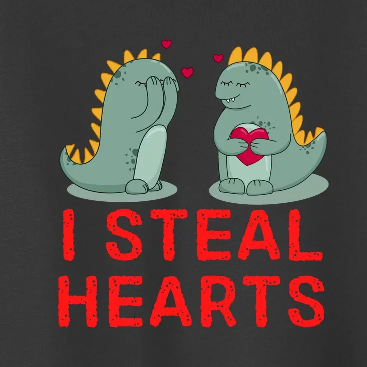 Dinosaur I Steal Hearts Valentines Day Toddler T-Shirt