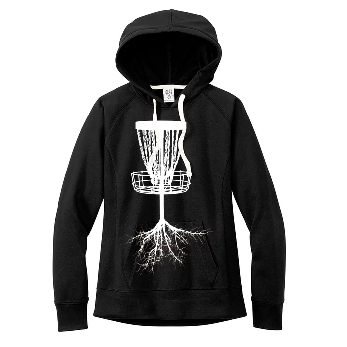 Disk Golf Tree Roots Funny Sports Women's Fleece Hoodie