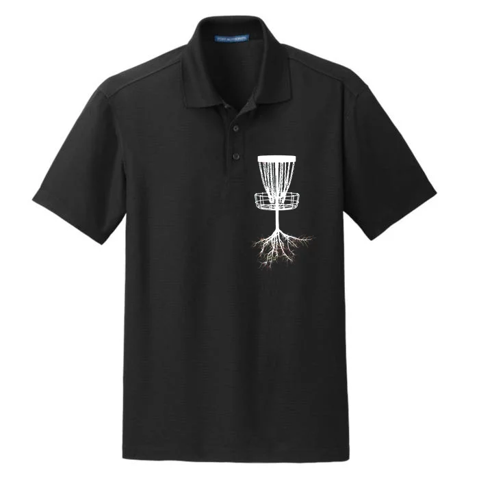 Disk Golf Tree Roots Funny Sports Dry Zone Grid Performance Polo