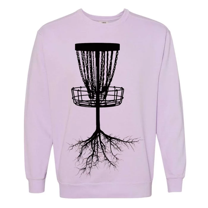 Disk Golf Tree Roots Funny Sports Garment-Dyed Sweatshirt