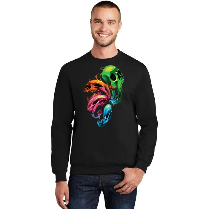 Distorted Skulls Tall Sweatshirt