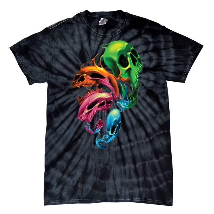 Distorted Skulls Tie-Dye T-Shirt