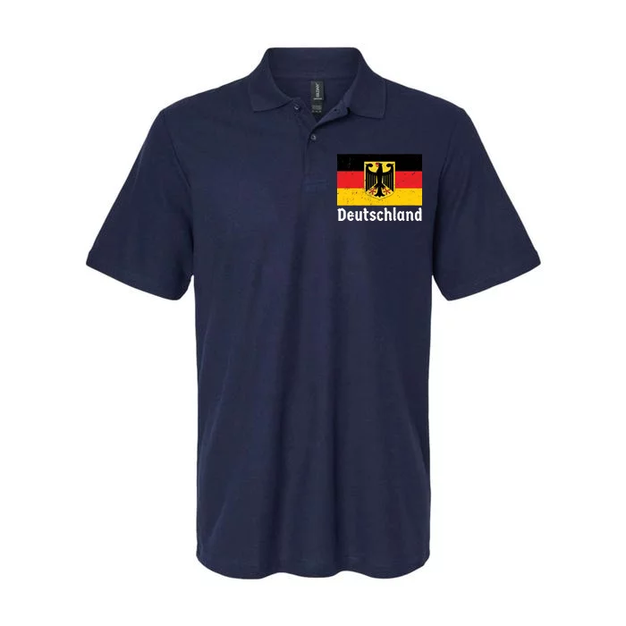 Distress German Deutschland Flag Softstyle Adult Sport Polo