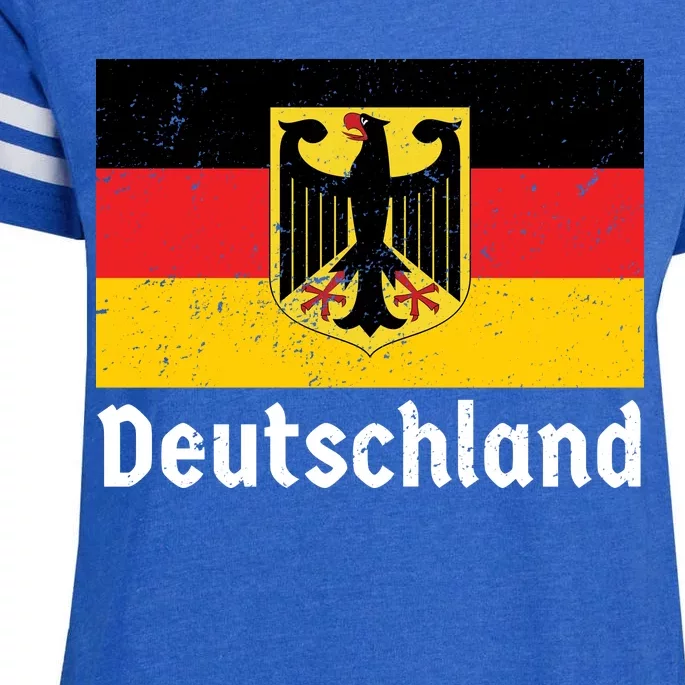 Distress German Deutschland Flag Enza Ladies Jersey Football T-Shirt