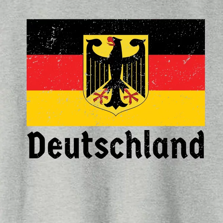 Distress German Deutschland Flag Women's Crop Top Tee