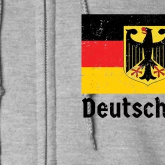 Distress German Deutschland Flag Full Zip Hoodie