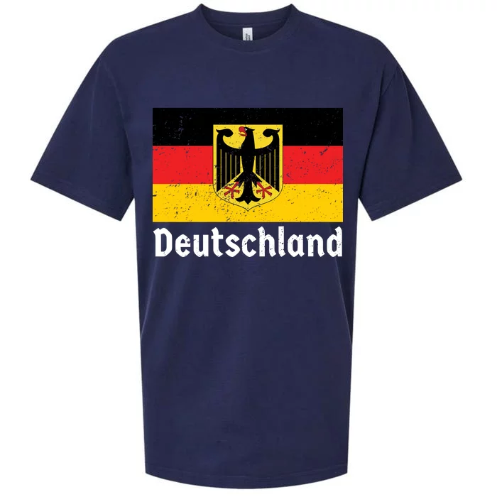 Distress German Deutschland Flag Sueded Cloud Jersey T-Shirt