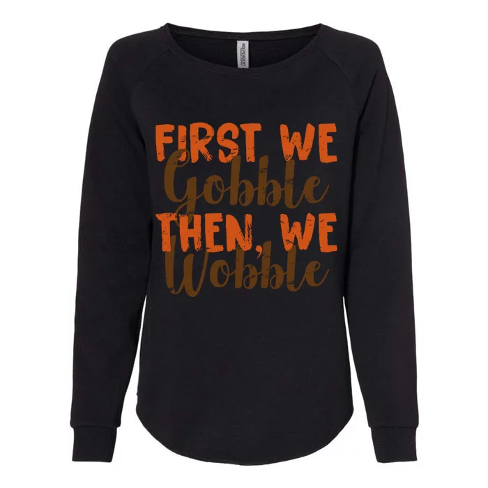 Distress Thanksgiving Wobble Womens California Wash Sweatshirt