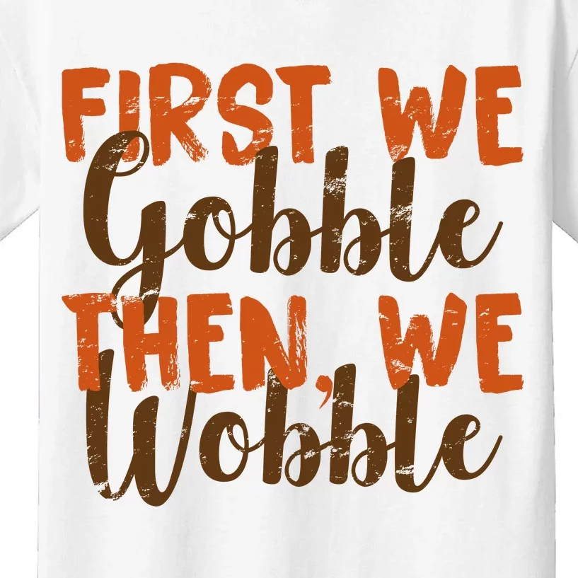 Distress Thanksgiving Wobble Kids T-Shirt